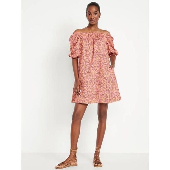Old Navy Dresses & Skirts - Brand New Old Navy Women's Size Medium Pink Mini Baby Doll Dress Short Sleeve